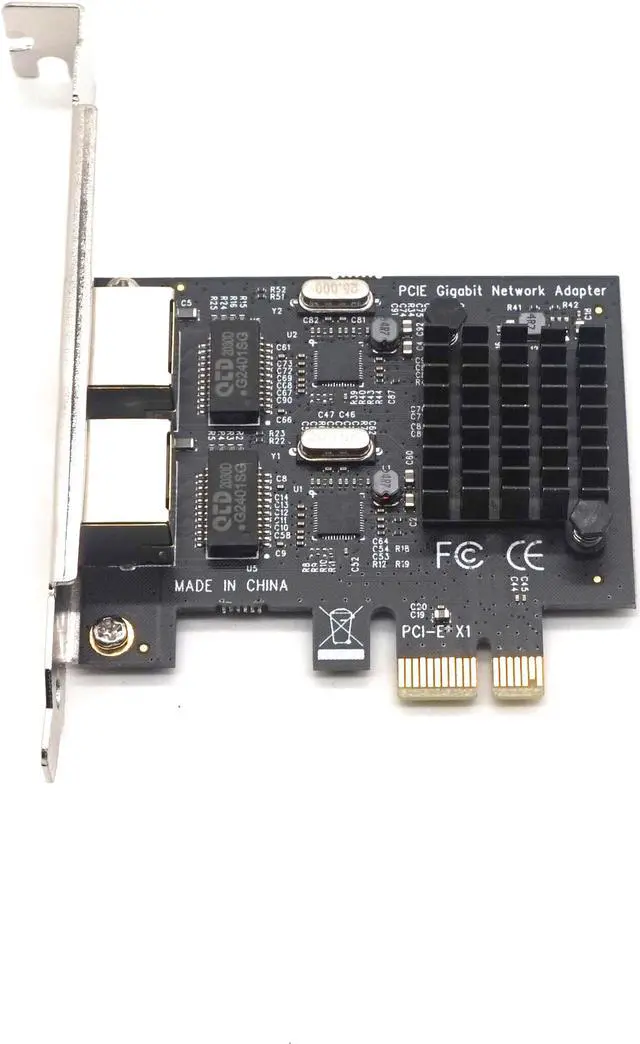 Alt view image 2 of 8 - Weastlinks Dual-Port PCI-E X1 Gigabit Ethernet Network Card 10/100/1000Mbps Rate Adapter