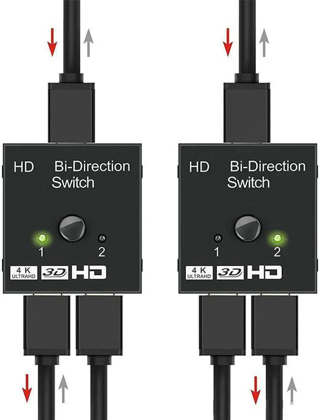 Alt view image 2 of 8 - Weastlinks 4K HDMI-compatible Switch 2 Ports Bi-Directional 1x2 / 2x1 HD Switcher Splitter 4K 1080P 3D HDR HDCP for PS4 PS3 Xbox HDTV BOX