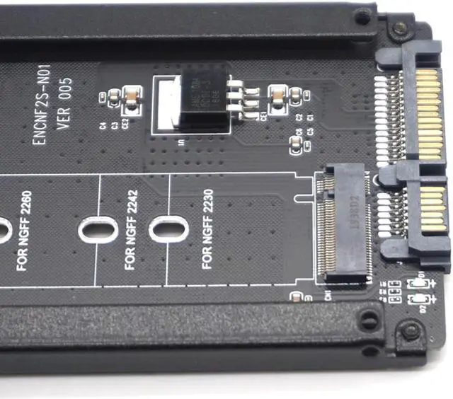 Alt view image 4 of 7 - Weastlinks Metal Case B+M Key M.2 NGFF SSD To 2.5 SATA 6Gb/s Adapter Card With Enclosure Socket M2 NGFF Adapter
