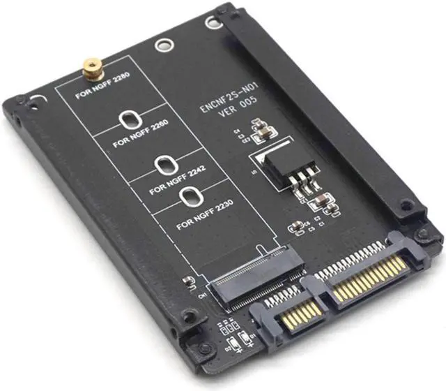 Alt view image 6 of 7 - Weastlinks Metal Case B+M Key M.2 NGFF SSD To 2.5 SATA 6Gb/s Adapter Card With Enclosure Socket M2 NGFF Adapter