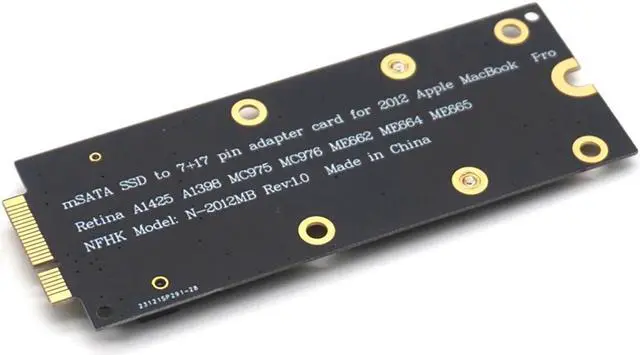 Alt view image 5 of 7 - Weastlinks mSATA SSD to 17+7pin SSD Convertor connector Adapter Card for 2012 Macbook Pro Retina iMac A1425 A1398 MC975 MC976 ME662 ME664