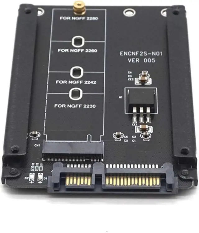 Alt view image 2 of 7 - Weastlinks Metal Case B+M Key M.2 NGFF SSD To 2.5 SATA 6Gb/s Adapter Card With Enclosure Socket M2 NGFF Adapter