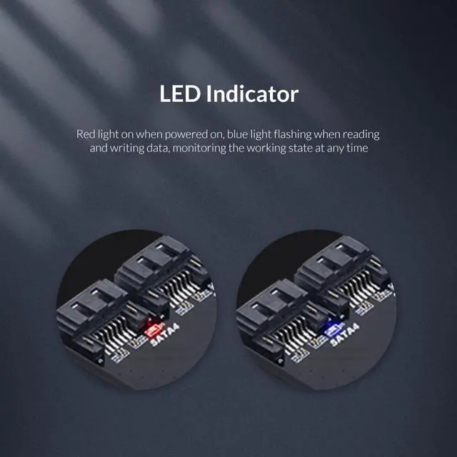 Alt view image 5 of 7 - Weastlinks PCI-E to 5-Port SATA3.0 Expansion Card PCI-E X4 Slot Support 6Gbps PCI-E to SATA Adapter