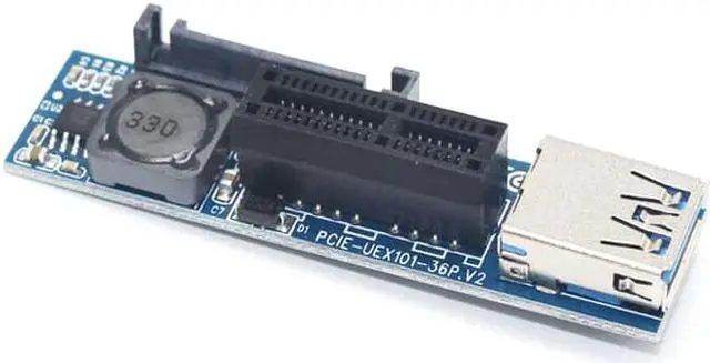 Alt view image 4 of 7 - Weastlinks PCI-E PCI E Express 1X to 1X Extender Adapter Riser Card USB 3.0 Cable SATA Power for Miner Mining Motherboard PCI-E X1 Slot