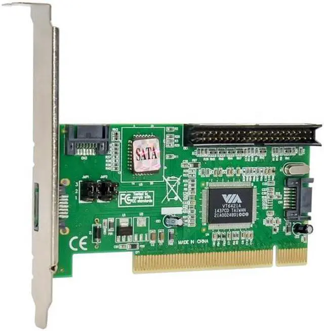 Alt view image 3 of 4 - Weastlinks PCI to 2 Port SATA + PATA RAID+Esata Controller card VIA VT6421A Chipset