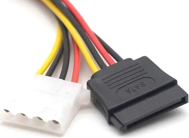 Alt view image 4 of 7 - Weastlinks 2PCS 15Pin SATA Male to 4Pin IDE Molex Female + 15Pin SATA Female Power Cable