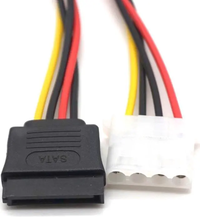 Alt view image 5 of 7 - Weastlinks 2PCS 15Pin SATA Male to 4Pin IDE Molex Female + 15Pin SATA Female Power Cable