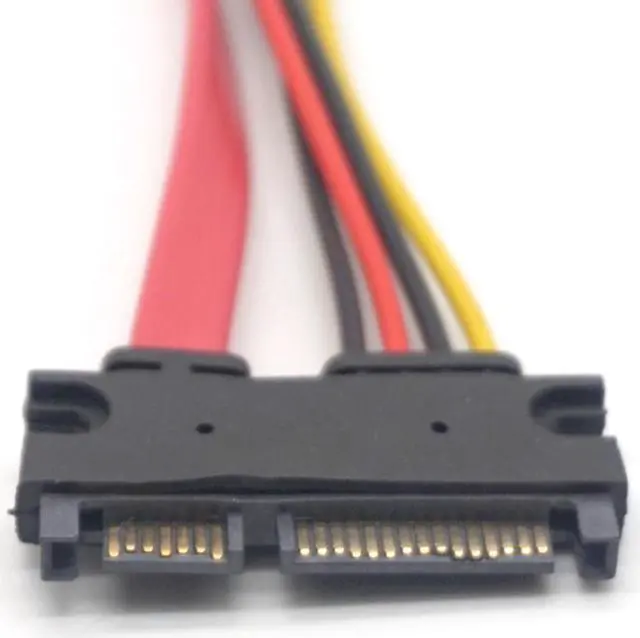 Alt view image 2 of 7 - Weastlinks 2pcs SATA 22 Pin Male To Female Sata Extension Cable SATA 3 III 22 Pin Male to Female 7+15 Pin SATA Data Power Combo Extension Cable