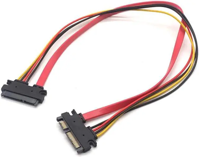 Alt view image 7 of 7 - Weastlinks 2pcs SATA 22 Pin Male To Female Sata Extension Cable SATA 3 III 22 Pin Male to Female 7+15 Pin SATA Data Power Combo Extension Cable