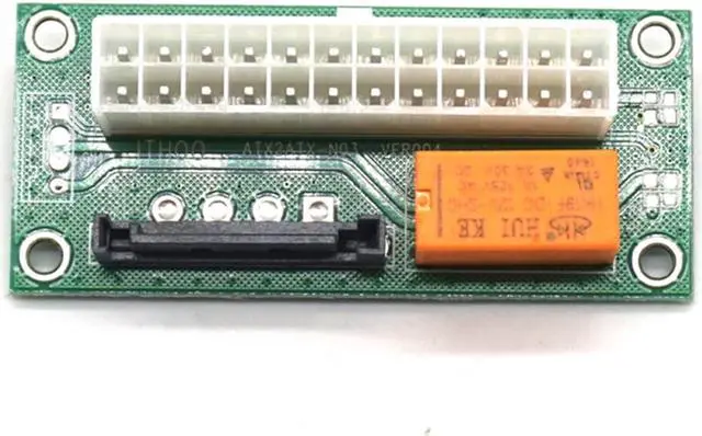 Alt view image 6 of 7 - Weastlinks ATX 24Pin to SATA 15Pin Dual PSU Adapter Molex Power Supply Sync Starter Extension Cable Card For Litecoin Mining Miner