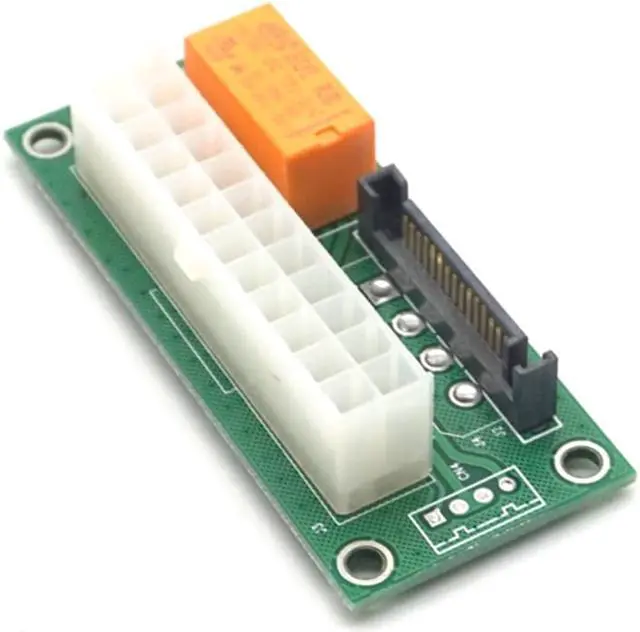 Alt view image 2 of 7 - Weastlinks ATX 24Pin to SATA 15Pin Dual PSU Adapter Molex Power Supply Sync Starter Extension Cable Card For Litecoin Mining Miner