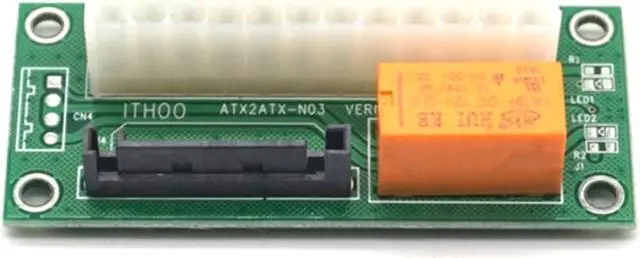 Alt view image 4 of 7 - Weastlinks ATX 24Pin to SATA 15Pin Dual PSU Adapter Molex Power Supply Sync Starter Extension Cable Card For Litecoin Mining Miner