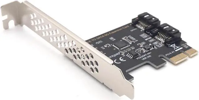 Alt view image 2 of 7 - Weastlinks 2 Port PCIE SATA 3.0 6Gbps Controller Card, PCI Express to SATA III Adapter Converter SATA 3.0 PCI-E Riser Expansion Adapter Board for PC