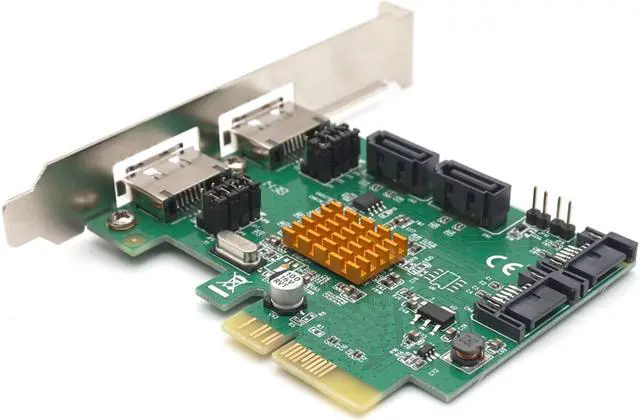 Alt view image 4 of 6 - Weastlinks PCI-E to 4 Port Internal SATA 3.0 Raid Controller Card with 2 Port External eSATA EST11B