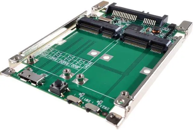 Alt view image 2 of 5 - Weastlinks 2.5" SATA III to dual mini SATA USB 3.0 to 2 mSATA SSD Raid controller card Converter with cable