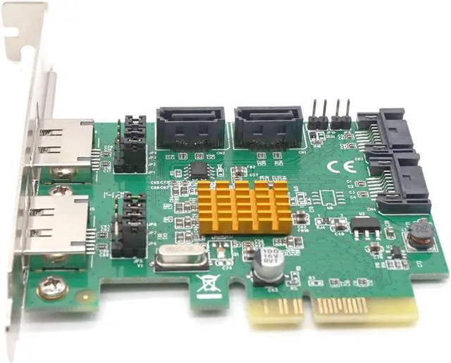 Alt view image 2 of 6 - Weastlinks PCI-E to 4 Port Internal SATA 3.0 Raid Controller Card with 2 Port External eSATA EST11B
