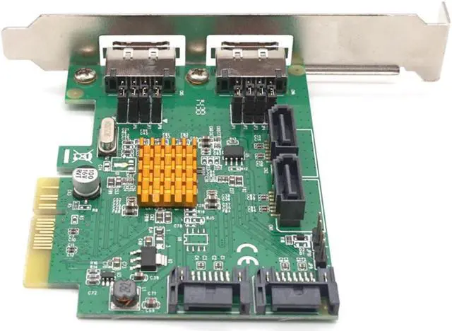 Alt view image 3 of 6 - Weastlinks PCI-E to 4 Port Internal SATA 3.0 Raid Controller Card with 2 Port External eSATA EST11B