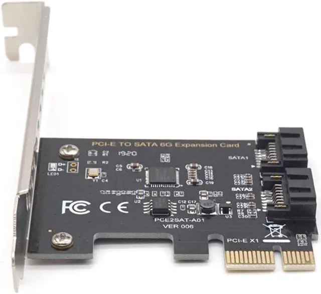 Alt view image 4 of 7 - Weastlinks 2 Port PCIE SATA 3.0 6Gbps Controller Card, PCI Express to SATA III Adapter Converter SATA 3.0 PCI-E Riser Expansion Adapter Board for PC