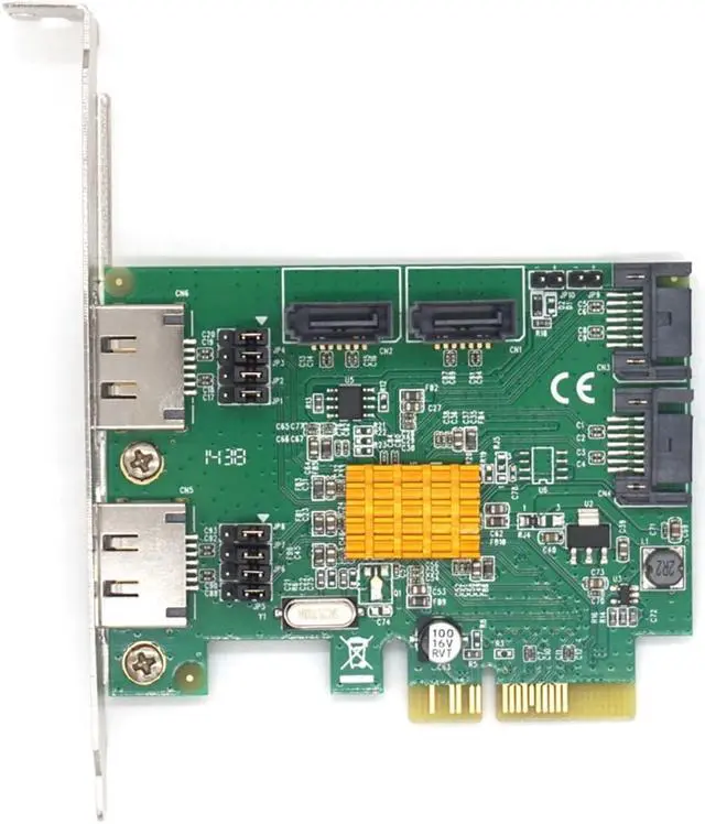 Alt view image 6 of 6 - Weastlinks PCI-E to 4 Port Internal SATA 3.0 Raid Controller Card with 2 Port External eSATA EST11B