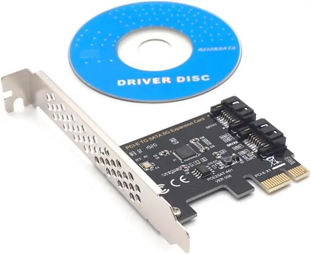 Alt view image 7 of 7 - Weastlinks 2 Port PCIE SATA 3.0 6Gbps Controller Card, PCI Express to SATA III Adapter Converter SATA 3.0 PCI-E Riser Expansion Adapter Board for PC