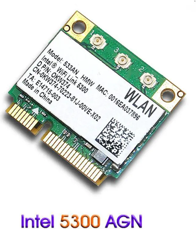 Main image of Weastlinks Dual band Wireless Intel 5300 533AN_HMW 2.4Ghz 5Ghz 300M/450Mbps 802.11 a/g/n Mini PCI-E Half Wlan Wifi Card