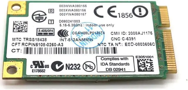 Alt view image 4 of 7 - Weastlinks Link Intel 5100 WIFI 512AN_MMW 300M Mini PCI-E Wireless WLAN Card 2.4/5GHz