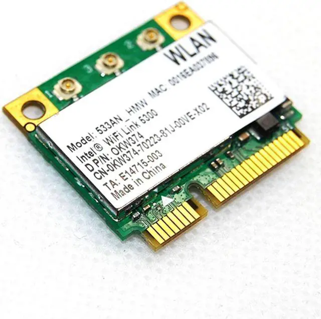 Alt view image 3 of 5 - Weastlinks Dual band Wireless Intel 5300 533AN_HMW 2.4Ghz 5Ghz 300M/450Mbps 802.11 a/g/n Mini PCI-E Half Wlan Wifi Card