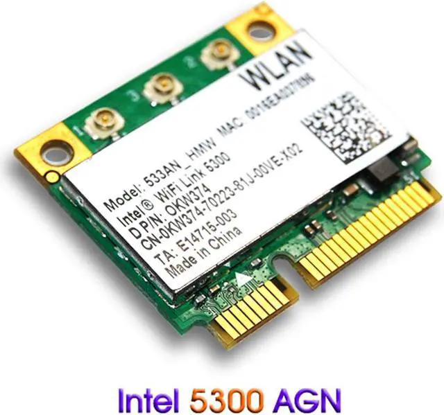 Alt view image 4 of 5 - Weastlinks Dual band Wireless Intel 5300 533AN_HMW 2.4Ghz 5Ghz 300M/450Mbps 802.11 a/g/n Mini PCI-E Half Wlan Wifi Card