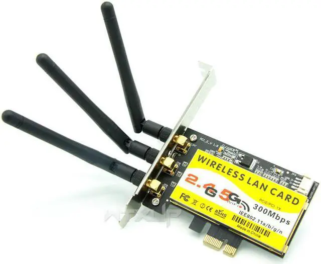 Alt view image 2 of 6 - Weastlinks 6300AGN 900Mbps 802.11a/b/g/n PCI-E Desktop WiFi Adapter PCI Express Wireless Card+3 AC WiFi Antennas For Intel 6300AGN