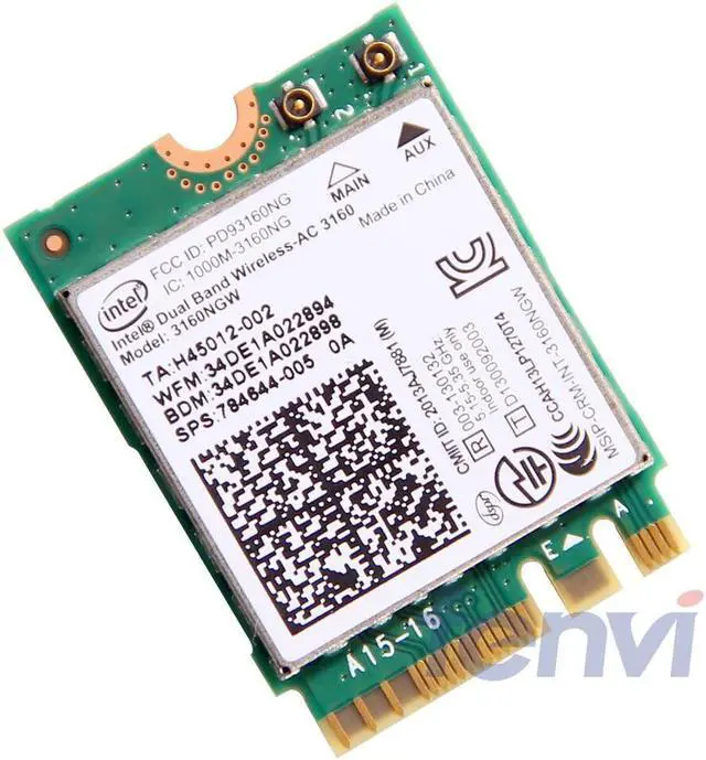 Alt view image 3 of 7 - Weastlinks For intel Dual band Wireless-AC 3160 3160NGW NGFF M.2 Wifi Bluetooth 802.11ac 2.4G/5Ghz Laptop Wlan BT 4.0 Combo wireless Card