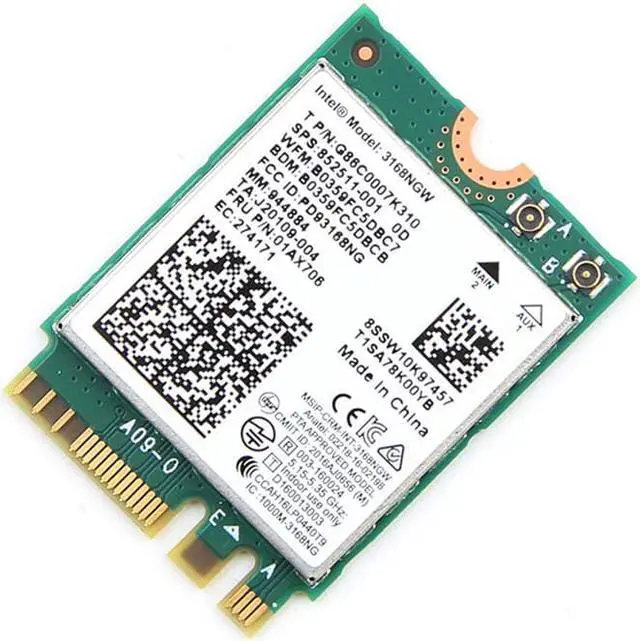 Alt view image 5 of 7 - Weastlinks Dual band Wireless Wlan For Intel 3168 AC 3168NGW NGFF M.2 802.11ac Wifi Bluetooth 4.2 Card 2.4G/5Ghz Network Wi-Fi Adapter