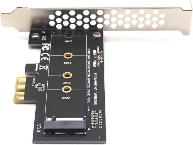 Alt view image 4 of 7 - Weastlinks NVME SSD M2 PCIE 1x Adapter PCIE to M2 Adapter M.2 NVME SSD to PCI Express X1 Card Riser Adapter M Key for 2230-2280 M2 SSD