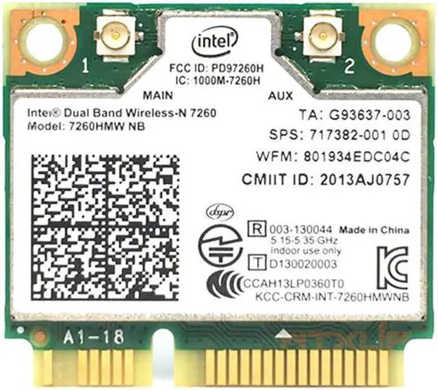 Alt view image 4 of 4 - Weastlinks Wireless Wifi Card for Intel 7260HMW 7260 NB Mini PCI-E 300Mbps 802.11N 2.4G/5Ghz for Laptop 7260NB