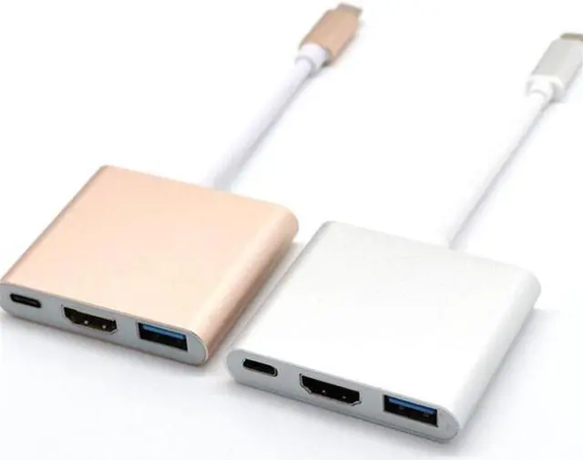 Alt view image 7 of 9 - Weastlinks 3 in 1 Hub Type C USB 3.1 to PD USB-C 4K * 2K 1080p HDMI USB3.0 USB 3.0 Adapter For Apple Macbook pro samsung S10 S9 S8