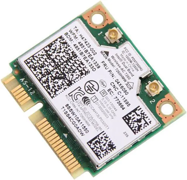 Alt view image 4 of 6 - Weastlinks Dual Band Wireless For Intel 7260 7260HMW 802.11ac Mini PCI-E Wifi BT4.0 Card 867M For Lenovo IBM Thinkpad FRU:04X6090 04X6010