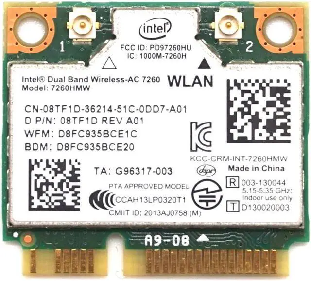 Alt view image 5 of 7 - Weastlinks Dual Band Wireless-AC 7260 Intel 7260HMW 7260AC 2.4G/5Ghz 802.11ac MINI PCI-E 2x2 WiFi Card + Bluetooth 4.0 Wlan Adapter
