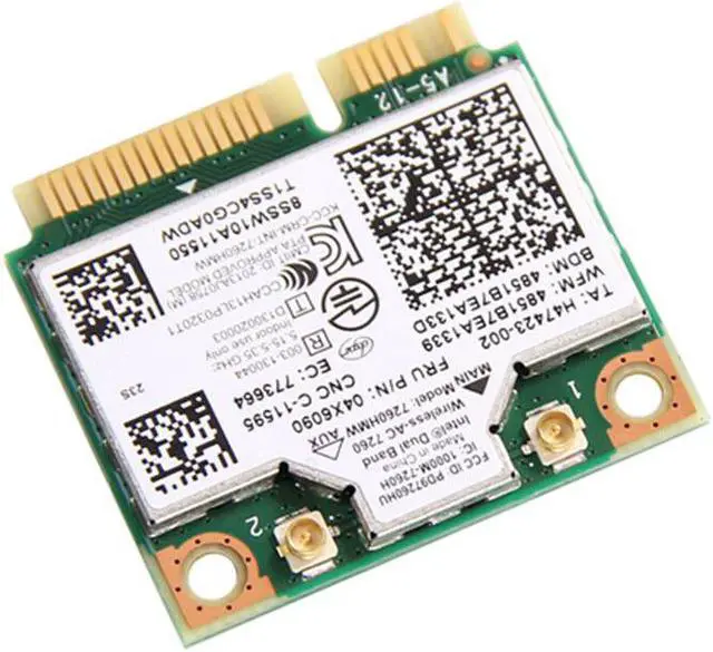 Alt view image 3 of 6 - Weastlinks Dual Band Wireless For Intel 7260 7260HMW 802.11ac Mini PCI-E Wifi BT4.0 Card 867M For Lenovo IBM Thinkpad FRU:04X6090 04X6010