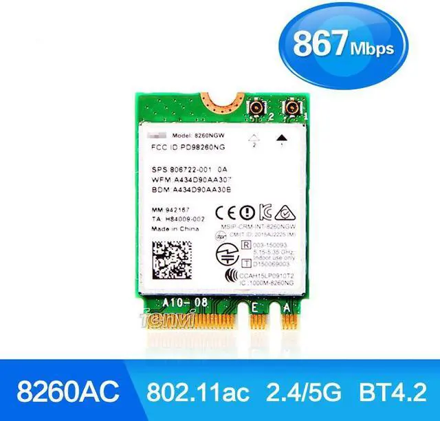 Main image of Weastlinks Dual Band WIFI 802.11ac 867Mbps For Intel Wireless-AC 8260 8260NGW NGFF 2x2 Wi-Fi + Bluetooth 4.2 Wlan Card Windows 7 8 10