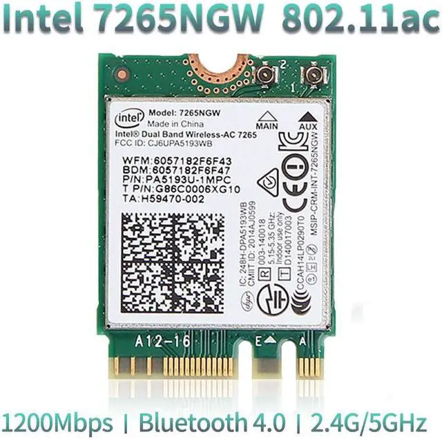 Main image of Weastlinks 867Mbps Laptop M.2 Wifi Card Wireless 2.4G/5Ghz For Intel 7265 7265NGW 802.11ac 2x2 WiFi + Bluetooth BT 4.0 NGFF