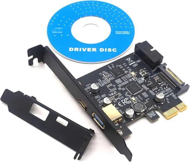 Alt view image 7 of 7 - Weastlinks PCI-Express PCI-e To USB 3.1 Type-C Riser Post Card PCIe to USB-C USB3.0+19PIN Front USB Miner Expansion Adapter Card