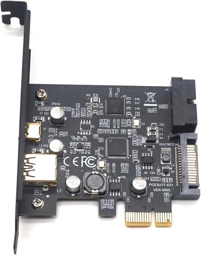 Alt view image 2 of 7 - Weastlinks PCI-Express PCI-e To USB 3.1 Type-C Riser Post Card PCIe to USB-C USB3.0+19PIN Front USB Miner Expansion Adapter Card