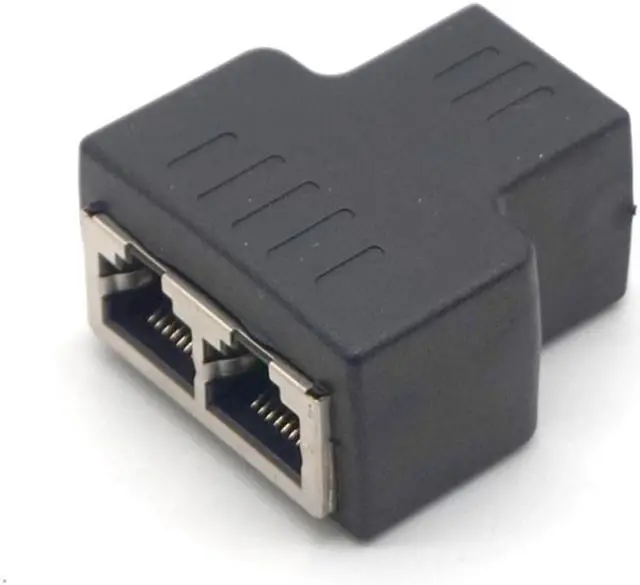 Main image of Weastlinks 2PCS 1 To 2 Ways LAN Ethernet Network Cable RJ45 Female Splitter Connector Adapter Splitter Extender Plug Adapter Connector