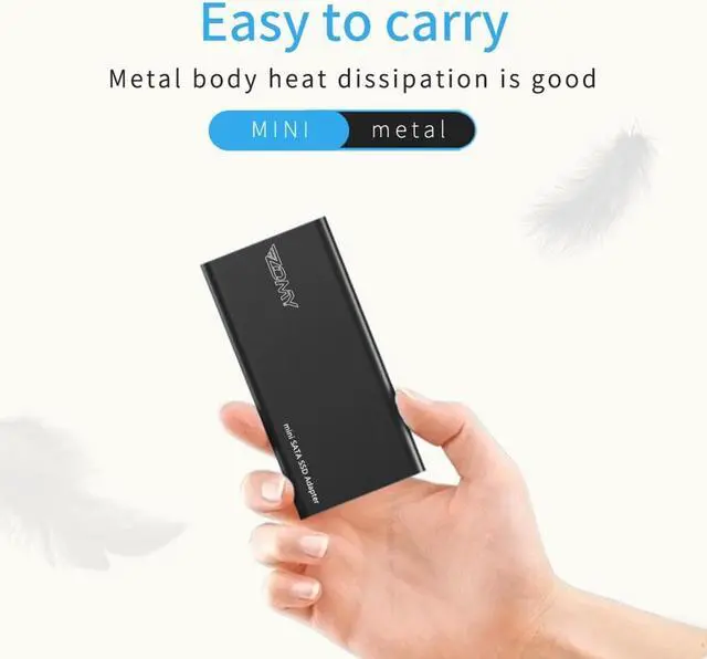 Alt view image 3 of 7 - Weastlinks mSATA to USB 3.1 Type-c SSD Case Aluminum 10Gbps SSD Portable Hard Disk Box 3*3/3*5 mSATA Laptop Solid State Disk Enclosure