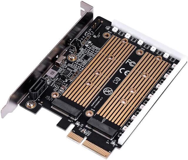 Alt view image 2 of 7 - Weastlinks PCIE TO NVME MKEY card With 5V RGB LED PCIE to M2 NVME SSD Adapter PCI Express x4 Card B Key and M Key Port