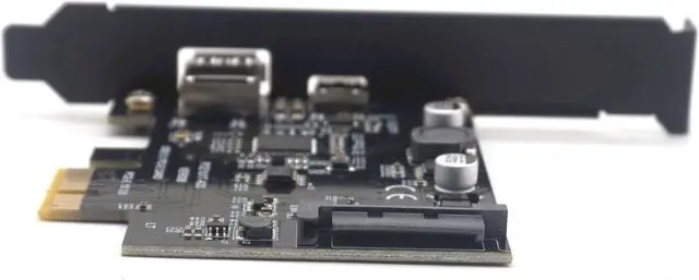 Alt view image 4 of 7 - Weastlinks SuperSpeed USB 3.1 Type C + USB 3.0 PCI-Express Expansion Card Riser 15pin SATA Power Connector PCIE X1 Adapter ASM3142 Chipsets
