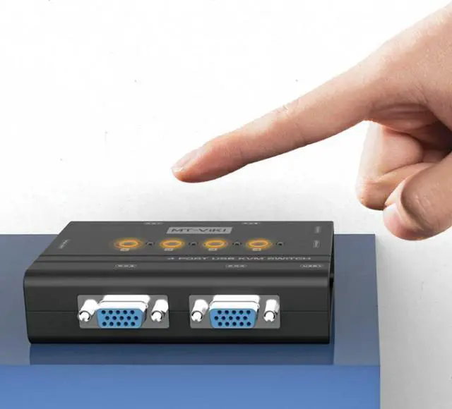 Alt view image 2 of 5 - Weastlinks 2 Port VGA KVM Switch USB Mouse Keyboard Console Manual Button Press Select With Original Cable High Resolution MT-260KL