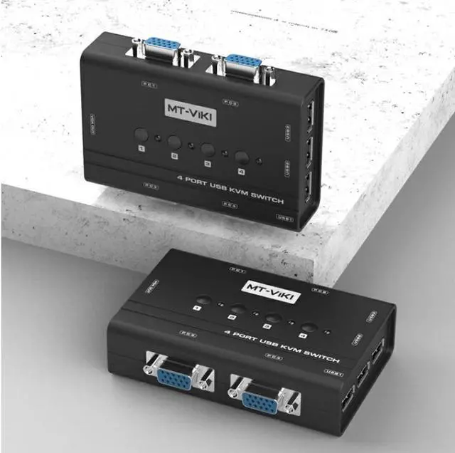 Main image of Weastlinks 2 Port VGA KVM Switch USB Mouse Keyboard Console Manual Button Press Select With Original Cable High Resolution MT-260KL