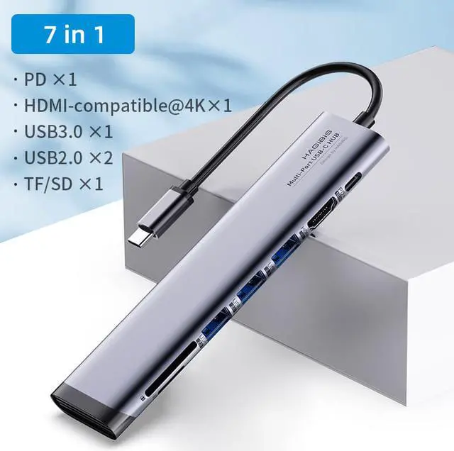 Alt view image 2 of 7 - Weastlinks USB C Hub Type C to HDMI-compatible Multi USB 3.0 2.0 Adapter PD Dock SD/Micro SD Card Reader for Macbook iPad Pro XPS