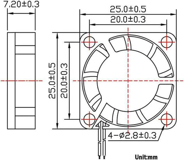 Alt view image 4 of 6 - Weastlinks 2Pcs DC 5V Fan 25MM 25x25x7MM Laptop Ultrathin Brushless Axial Cooling Fan 2507 Fan