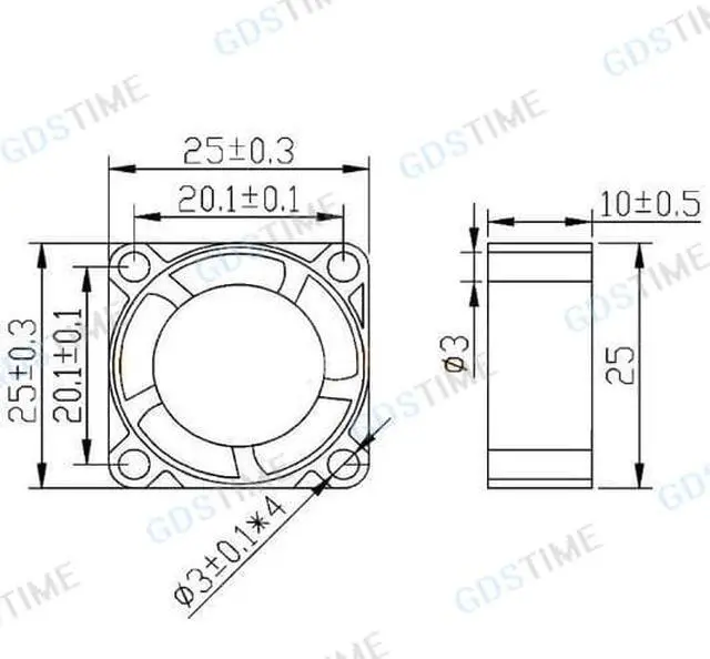 Alt view image 3 of 5 - Weastlinks 2Pcs DC 5V 12V 24V Fan 25MM 25x25x10MM Laptop Ultrathin Brushless Axial Cooling Fan 2510 Fan